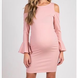 Soft blush pink ruffle dress